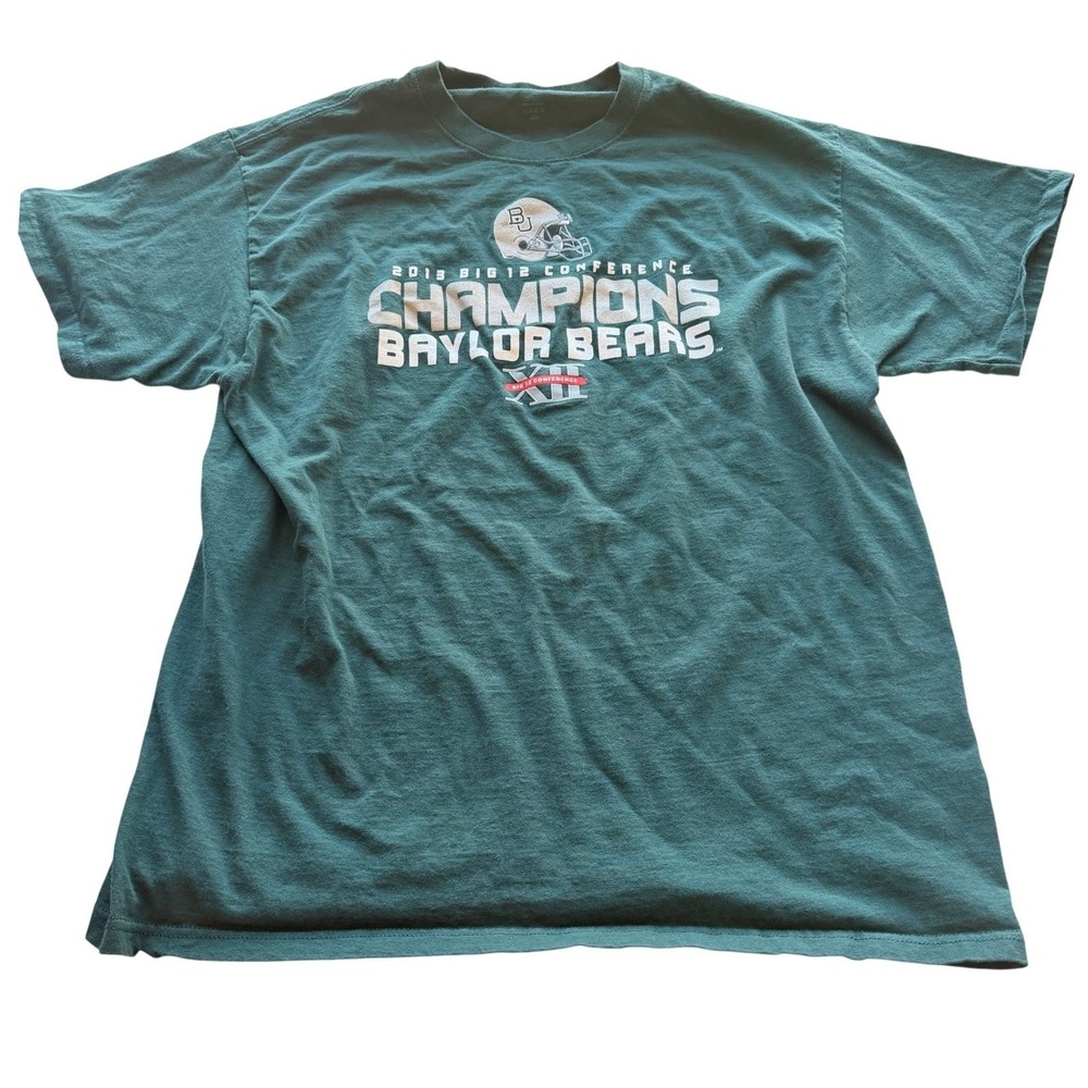 Vintage Port & Company Men‎ t-shirt XL 2013 Big 12 Champion Baylor Bears Green